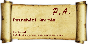 Petneházi András névjegykártya