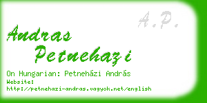 andras petnehazi business card