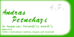 andras petnehazi business card